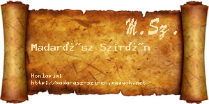 Madarász Szirén névjegykártya